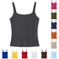 thumbnail image 1 of NordicNest Girls Ribbed Stretch Sleeveless Tank Top Casual Basic Slim Fit Tee Shirt For Kids Toddler Youth Clear Strap Back to School, 1 of 4