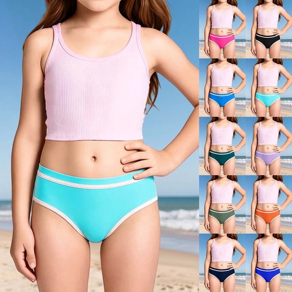 NordicNest Girls Swim Shorts, Swimming Suit For Girls, Black Swimsuit Bottoms, Quick‑Dry Kids Beach Swim Bottoms Casual Summer Pool Wear 5‑12Y