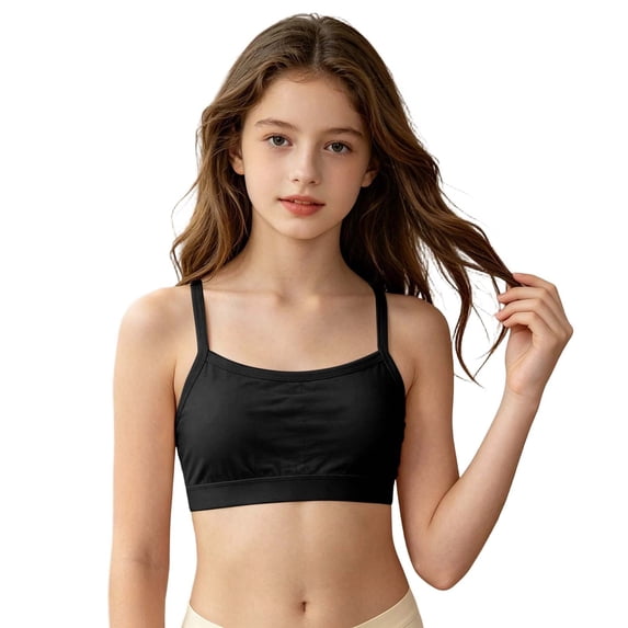 NordicNest Girls Training Bra â Soft Breathable Double Layer Padded, Adjustable Straps Bralette for 10-14