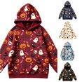 thumbnail image 1 of NordicNest Halloween Graphic Hoodie With Pocket For Boys Cozy Sweatshirt For Seasonal Wear And Everyday Comfort Thermal Underwear Kids Halloween, 1 of 5