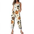 thumbnail image 1 of NordicNest Halloween Jumpsuits for Women One Piece Sleeveless Print Adjustable Strap Rompers Pants with Pockets Fashion Fall Clothes Party Outfits, 1 of 5