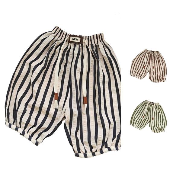 NordicNest Kids Baby Girl Minimalist Striped Pants Daily Elastic Waist Pants Boy Pants Back to School