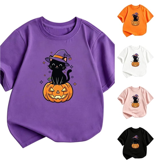 NordicNest Kids Halloween Short Sleeve Crewneck Tee Shirts For Boys Girls Casual Summer Fashion Take off My Girl Halloween Costumes