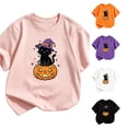 thumbnail image 1 of NordicNest Kids Halloween Short Sleeve Crewneck Tee Shirts For Boys Girls Casual Summer Fashion Take off My Girl Halloween Costumes, 1 of 3