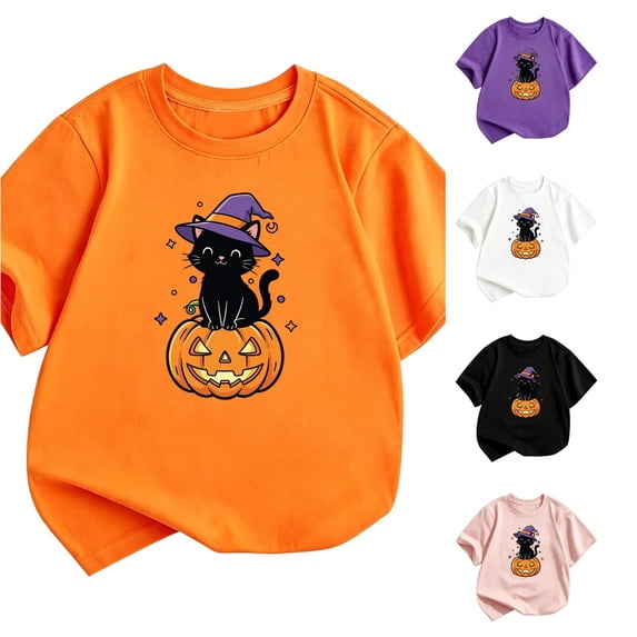 NordicNest Kids Halloween Short Sleeve Crewneck Tee Shirts For Boys Girls Casual Summer Fashion Take off My Girl Halloween Costumes
