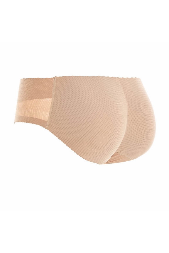 Low Waist Seamless Hip‑Lifting Shaping Briefs, Super Stretchy Plus‑Size Full Coverage Ladies Underwear for Women S‑XL Khaki