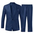 thumbnail image 1 of NordicNest Men 2 Piece Outfit Pieces Suit Elegant Solid One Button Slim Fit Single Party Suit Shirt Pants Tie Set Tracksuit, 1 of 5