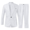 thumbnail image 1 of NordicNest Men 2 Piece Outfit Pieces Suit Elegant Solid One Button Slim Fit Single Party Suit Shirt Pants Tie Set Tracksuit, 1 of 5