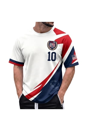 Men‘s 250th Anniversary USA Shirt – Soccer Game Day Jersey, Casual Crewneck Tee, 4th of July Top