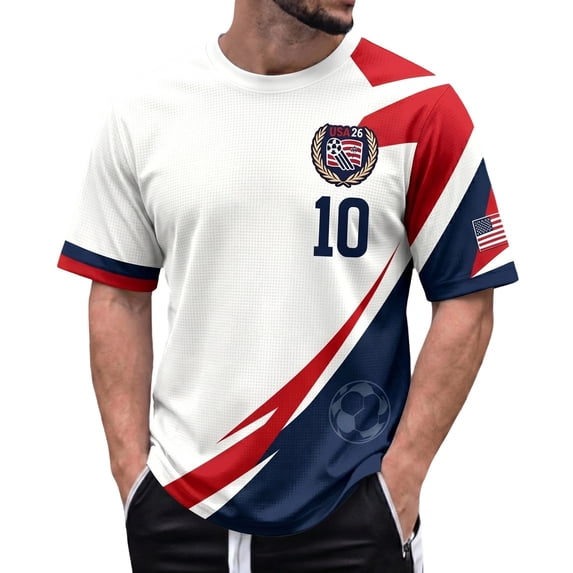 NordicNest Men‘s 250th Anniversary USA Shirt – Soccer Game Day Jersey, Casual Crewneck Tee, 4th of July Top