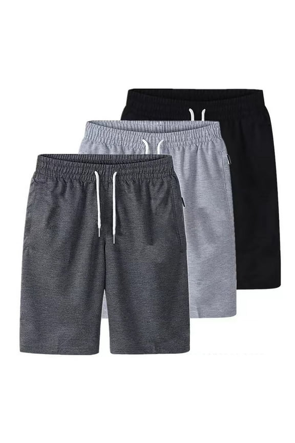 Men's Lightweight Athletic Gym Shorts, Elastic Waistband Workout Running Shorts Summer Casual Beach Short Pants