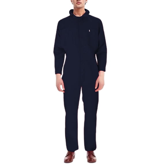 NordicNest Men's Long‑Sleeve Coverall Full‑Length Loose Work Jumpsuit with Chest Pockets Industrial Mechanic Labor Overalls Navy,XXL