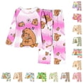 thumbnail image 1 of NordicNest Print Girls Long Sleeve Pajama Soft Loungewear For Kids Cute Animal Themed Sleepwear Two Piece Outfit For Girls Comfortable Nightwear For Children Outfit Girls, 1 of 3