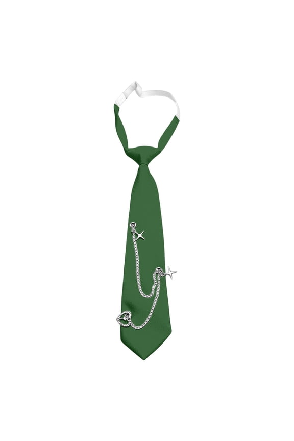 Punk Chain Tie Necktie for Women & Girls, Sweet Cool Cravate Pour Femme, Accessories for Back to School & Prom 1PC Green