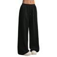 thumbnail image 1 of NordicNest Solid Color Women's Graphic Baggy Pants Drawstring High Waisted Baggy Sweatpants With Pocket Streetwear Trousers Slacks Fall Winter Relaxed Fit Streetwear, 1 of 6