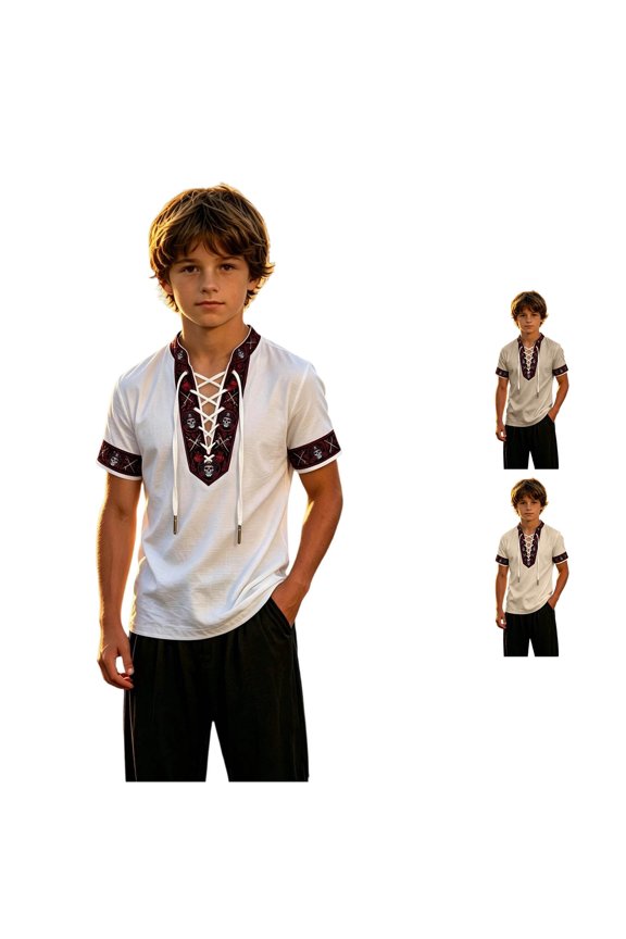 Theme Kids Short Sleeve Shirt Classical Design For Boys Youth Boys Sleeveless Compression Shirt Halloween Costumes