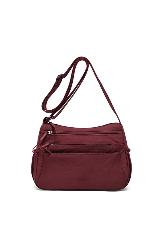 Unisex Anti-Theft Crossbody Bag, Lightweight Large Capacity Commuter Bag with Multiple Pockets for Phone & Daily Use Red One Size