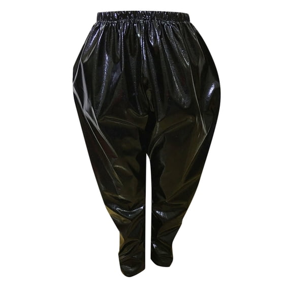 NordicNest Unisex Kids Metallic Harem Pants, Loose Fit Hop Street Dance Performance Trousers Black 150