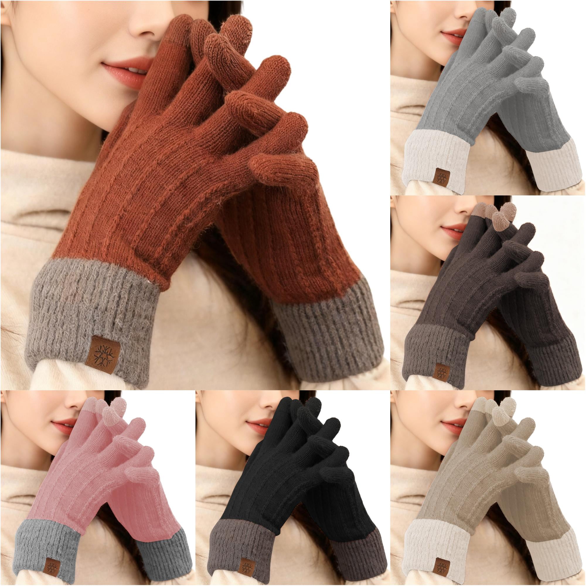 NordicNest Women's Cable Knit Touchscreen Thermal Insulated Windproof ...