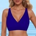 thumbnail image 1 of NordicNest Women's Elegant Strappy Hook Neck Tankini Top, Solid Color Full Coverage Swim Top, Versatile Bathing Suit Top for Beach, Pool & ResortBlue L, 1 of 6