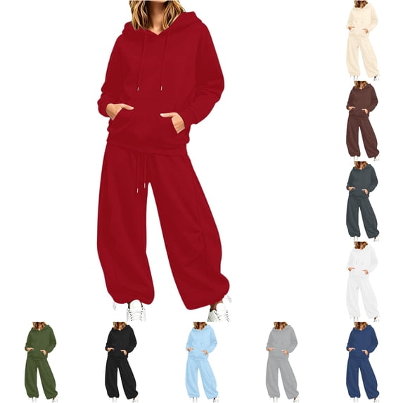 NordicNest Women‘s Hoodie & High Waist Pants Set – Cozy 2 Piece Sweatsuit, Casual Lounge Outfit for Fall Winter