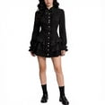 thumbnail image 1 of NordicNest Womens Gothic Dress for Halloween Party Slim Fit Hight Neck Long Sleeve Layered Skirt Black,XS, 1 of 4