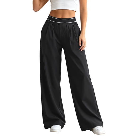 NordicNest Yoga Pants for Women Effortless Wide Leg Joggers with Slim Fit and Seamless Comfort Versatile Casual Trousers for Yoga and Daily Wear Wide Leg Sweatpants,S,Black