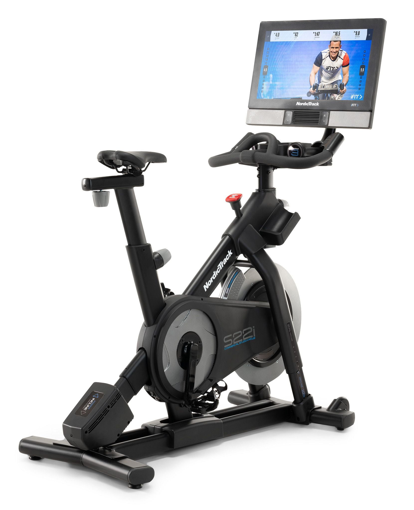 NordicTrack Commercial Series S22i iFIT enabled Indoor Exercise Bike with 22 inch Pivoting Touchscreen and Incline Decline Functionality Walmart