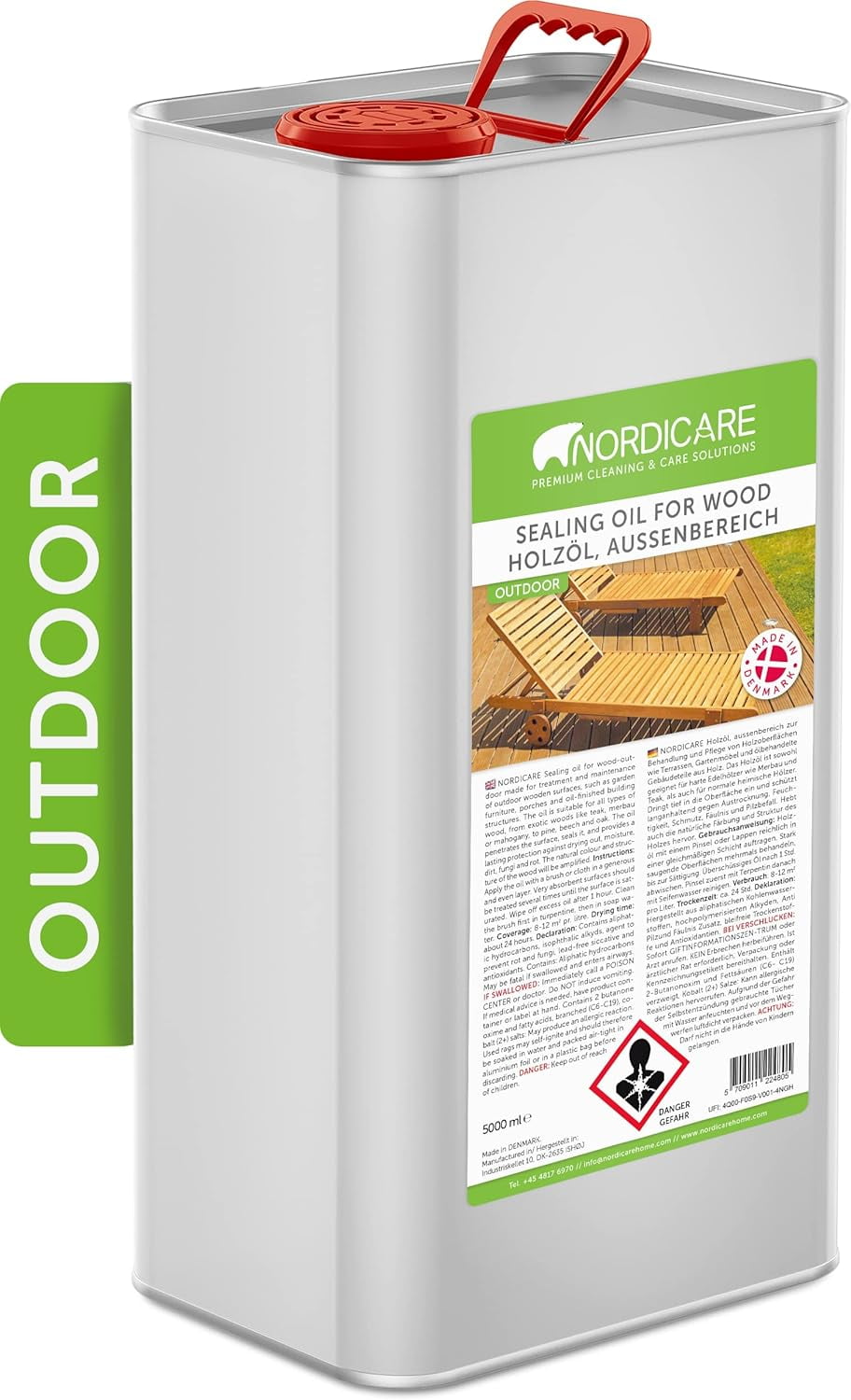 Nordicare Sealing Wood Oil for Outdoor Garden Furniture Teak Oil for