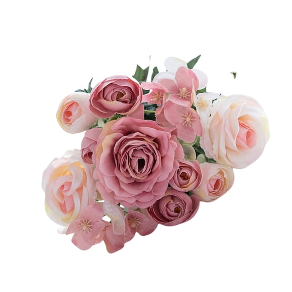 Nordics Styles Faux Floral Bouquets 7 Rose Head Flower Bouquets Polyester Home Wedding Party Decoration Accessory