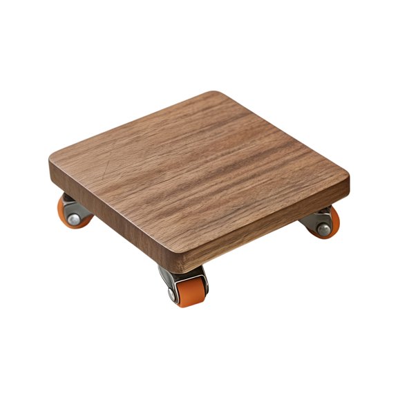 Nordics Styles Square Wooden Coasters With Wheel For Table Decoration Drink Pad With Slip Resistant Base
