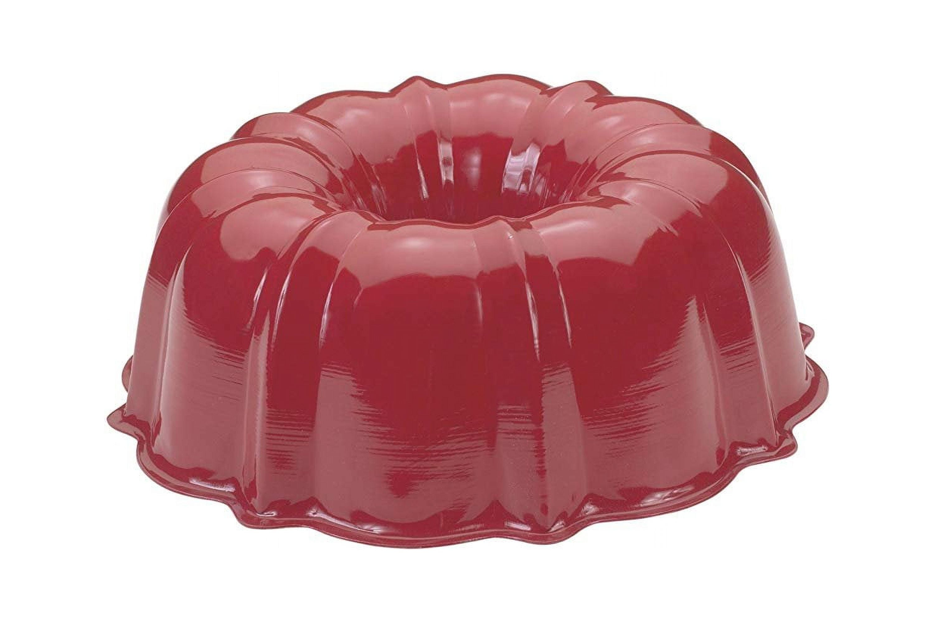 Nordic-Ware Bundt Cake Pan Fiesta Party Heavy Duty Metal two tone orange  red USA