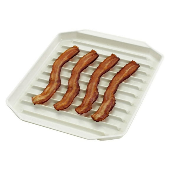 Nordic Ware Bacon Rack - Nonstick Plastic, Dishwasher Safe - 9-3/4" x 8" White