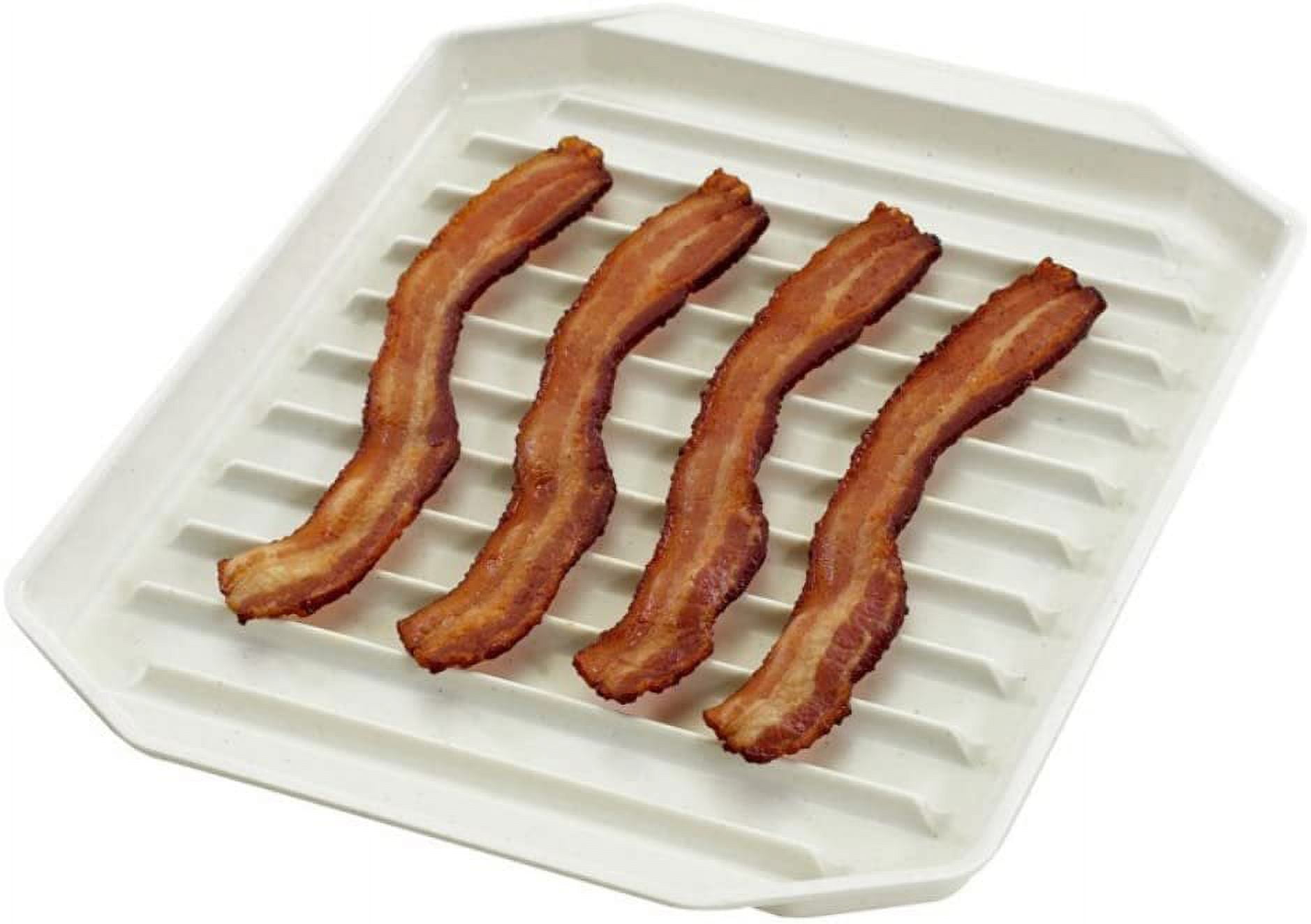 Microwave Bacon Rack/Cooker – 9 7/8 X 7 5/8 Inches, White – Perfect Crispy Bacon