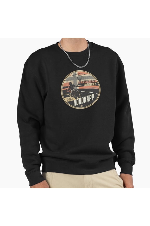 Nordkapp North Cape Norway Travel Landscape Retro Aesthetic Graphic Vintage Art Unisex Sweatshirt G920, Up to Size 5XL