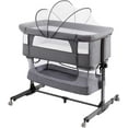 thumbnail image 1 of Nordmiex Baby Bassinet 3 in 1 Adjustable Bedside Sleeper Bed for Infant Baby with Breathable Net, Gray, 1 of 8