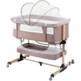 thumbnail image 1 of Nordmiex Baby Bassinet 3 in 1 Adjustable Bedside Sleeper Bed for Infant Baby with Breathable Net, Khaki, 1 of 8