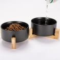 thumbnail image 1 of Nordmiex Ceramic Dog Bowl Set Dog Food and Water Bowls with Stand 13.5oz/385ml, Black, 1 of 7