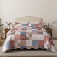 thumbnail image 1 of Nordmiex King Quilt Bedding Set 3 Pieces Microfiber Quilt Sets Beige Floral Bedspreads Reversible Coverlets, 1 of 1