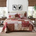 thumbnail image 1 of Nordmiex Patchwork Cotton Quilt Set Red Floral Bedding Set, Queen, 1 of 7