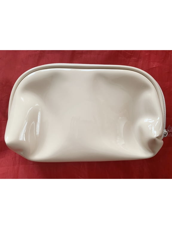 Beauty Makeup Cosmetic PVC Beige Bag Toiletry Travel Case Dopp Kit