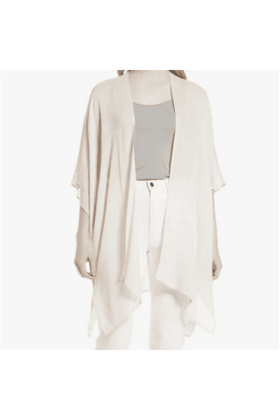 Drape Front Cardigan in Pink Peony Bud, Size XS