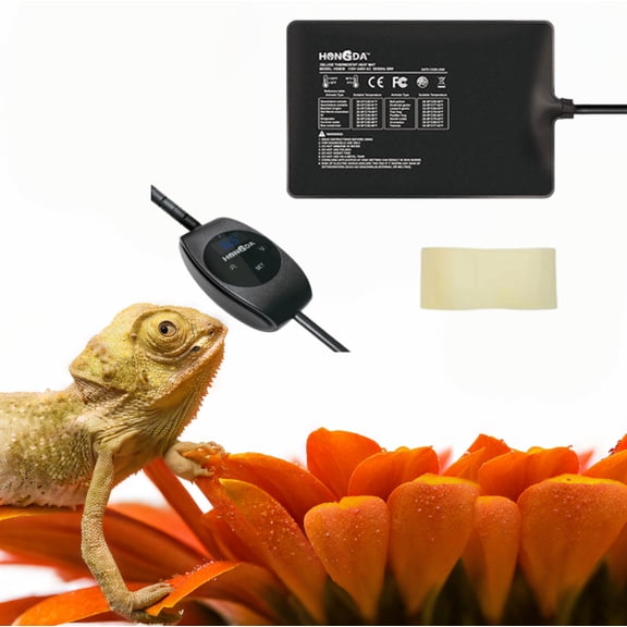 Nordwen Reptile Heat Mat 23W, Smart Temperature Controller for Terrarium, 200x300mm Thermostat for Reptile Tank, Ideal for Lizards, Snakes, Geckos, and Turtles, US Plug with Safety Protection