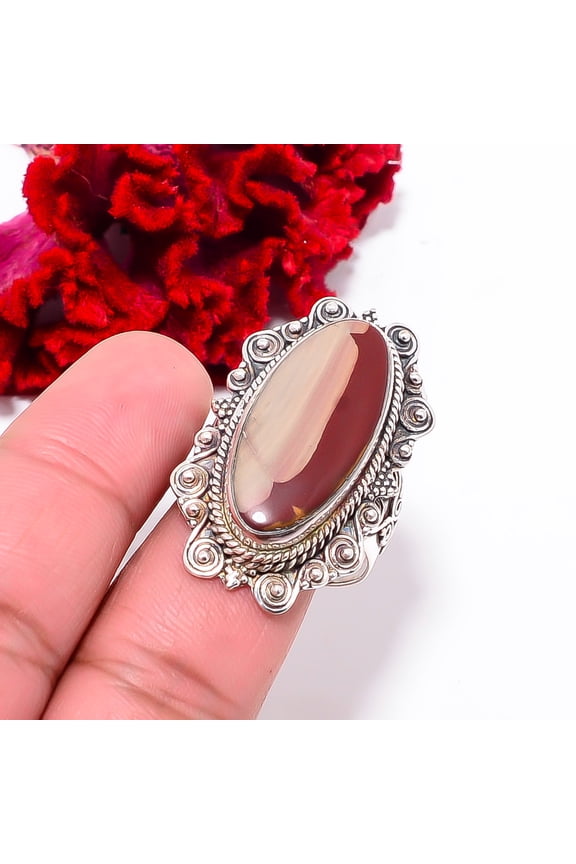 Noreena Jasper - Australia Fine Art Oxidised 925 Sterling Silver Ring S.9.5 R10246, Christmas Gift