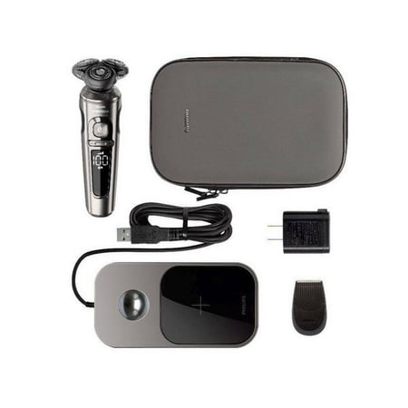 Philips Norelco - S9000 Prestige Qi-Charge Electric Shaver - Dark Brushed Chrome