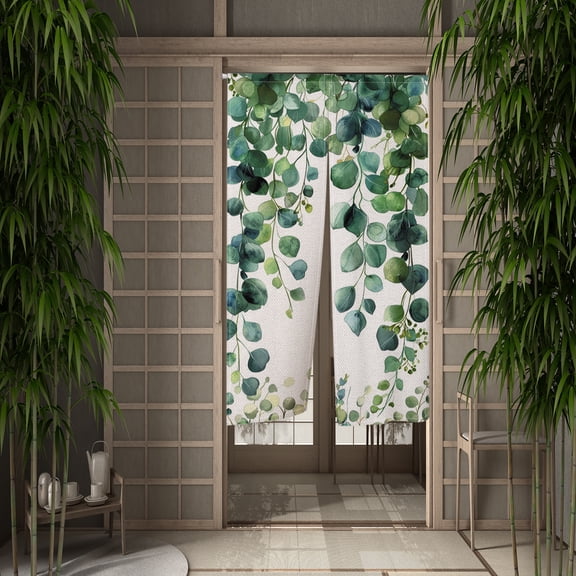 Noren Doorway Curtain Green Plants Window Treatment Door Tapestry for Home Decoration 33.5"x67"