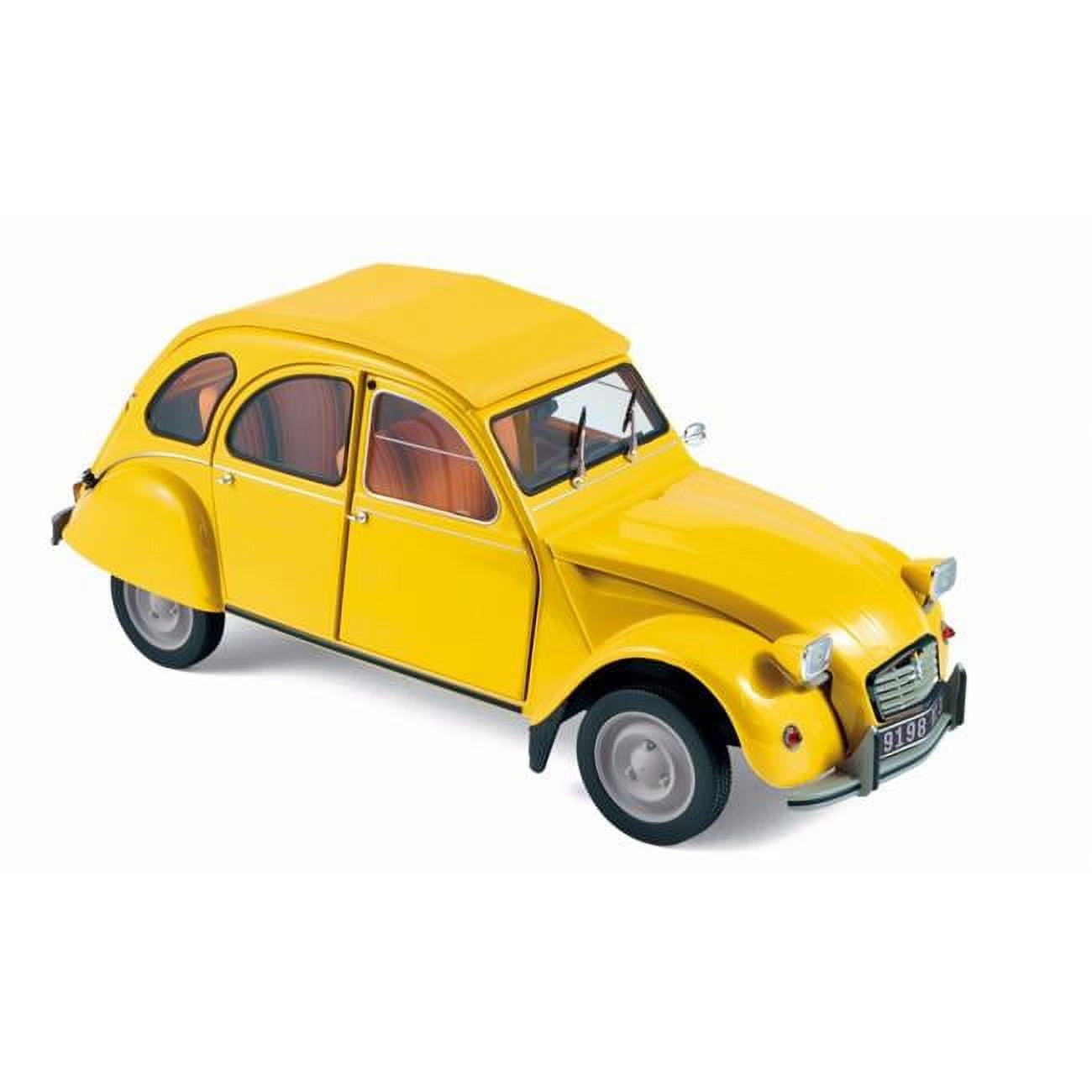 Norev 181496 1979 Citroen 2CV 6 Club 1 by 18 Scale Diecast Model Car -  Mimosa Yellow