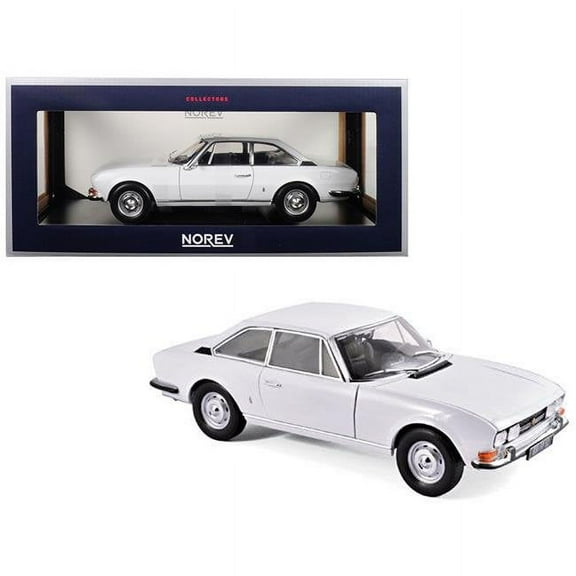 Norev 184825 1 isto 18 1969 Peugeot 504 Coupe Diecast Model Car, Arosa White