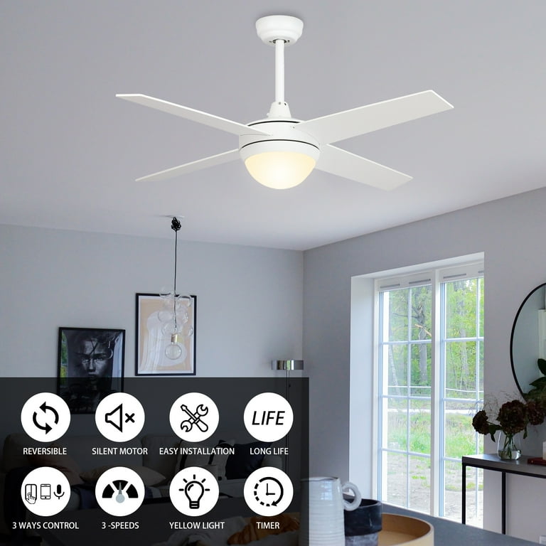 CARRO Norfolk 48-inch Indoor Smart Ceiling Fan with LED Light Kit