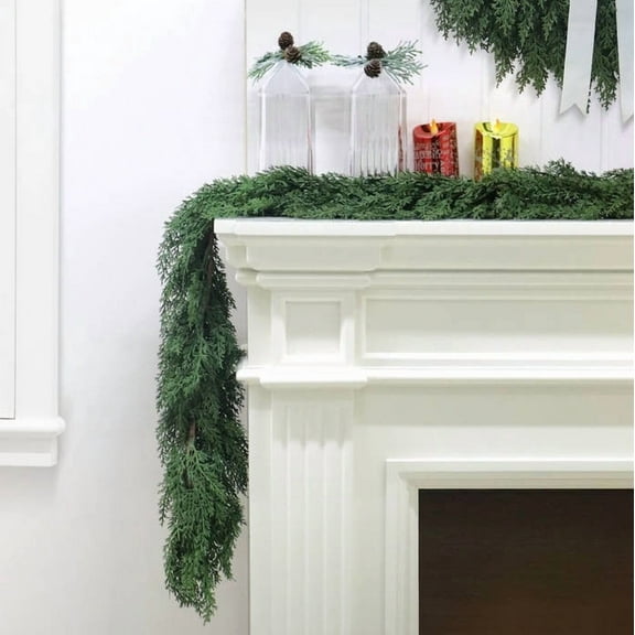 Norfolk Artificial Christmas Garland 8.85ft Greenery Holiday Decoration,Realistic Flexible Wreath for Table Fireplace Wall,DIY Seasonal Decor for Home Wedding Event Celebration